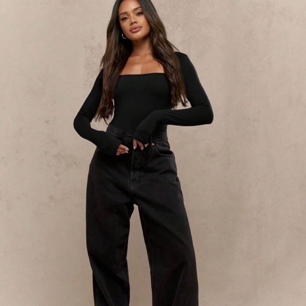 Misguided black long sleeve bodysuit